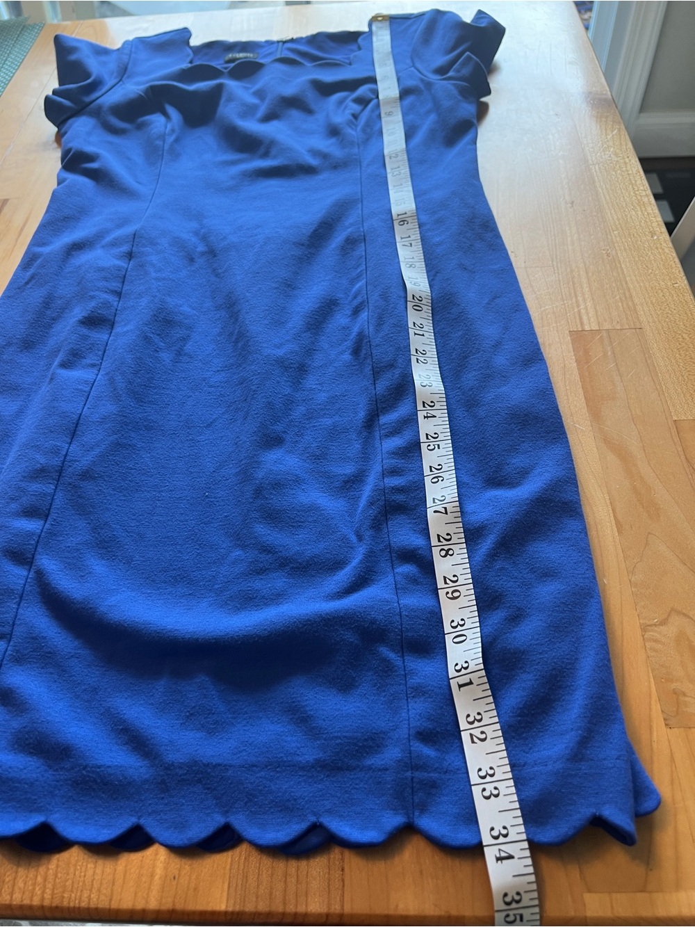 Talbots Royal Blue Scallop Neck Mini Dress - Picture 7 of 8